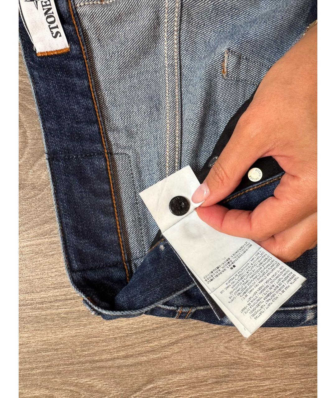 STONE ISLAND Синие деним шорты, фото 5