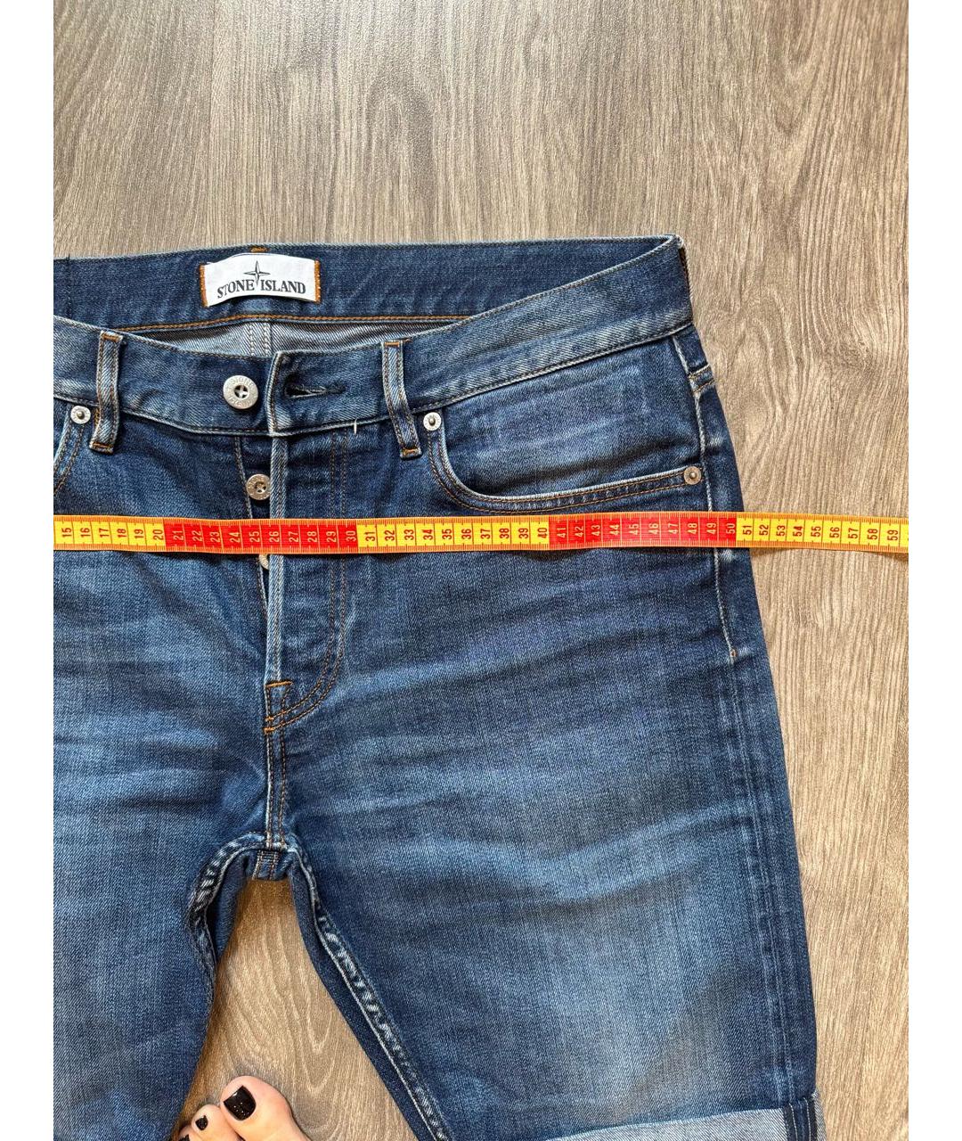 STONE ISLAND Синие деним шорты, фото 6