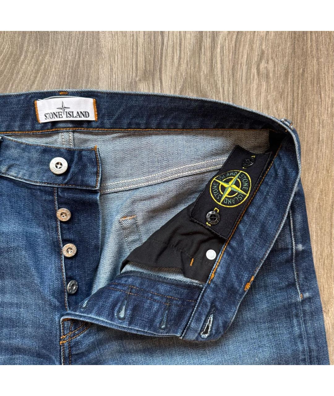 STONE ISLAND Синие деним шорты, фото 4