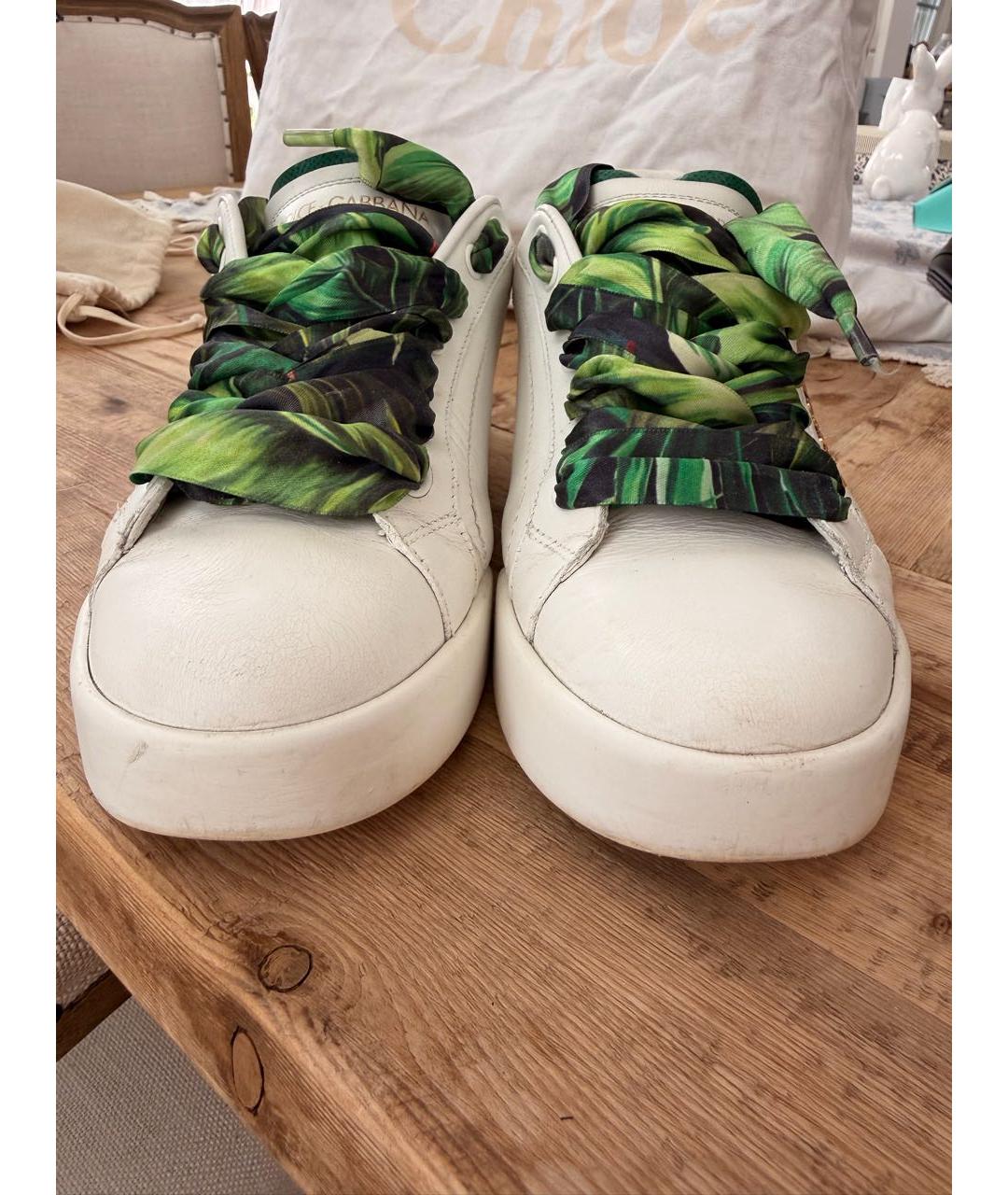 DOLCE&GABBANA Белые кеды из лакированной кожи, фото 2