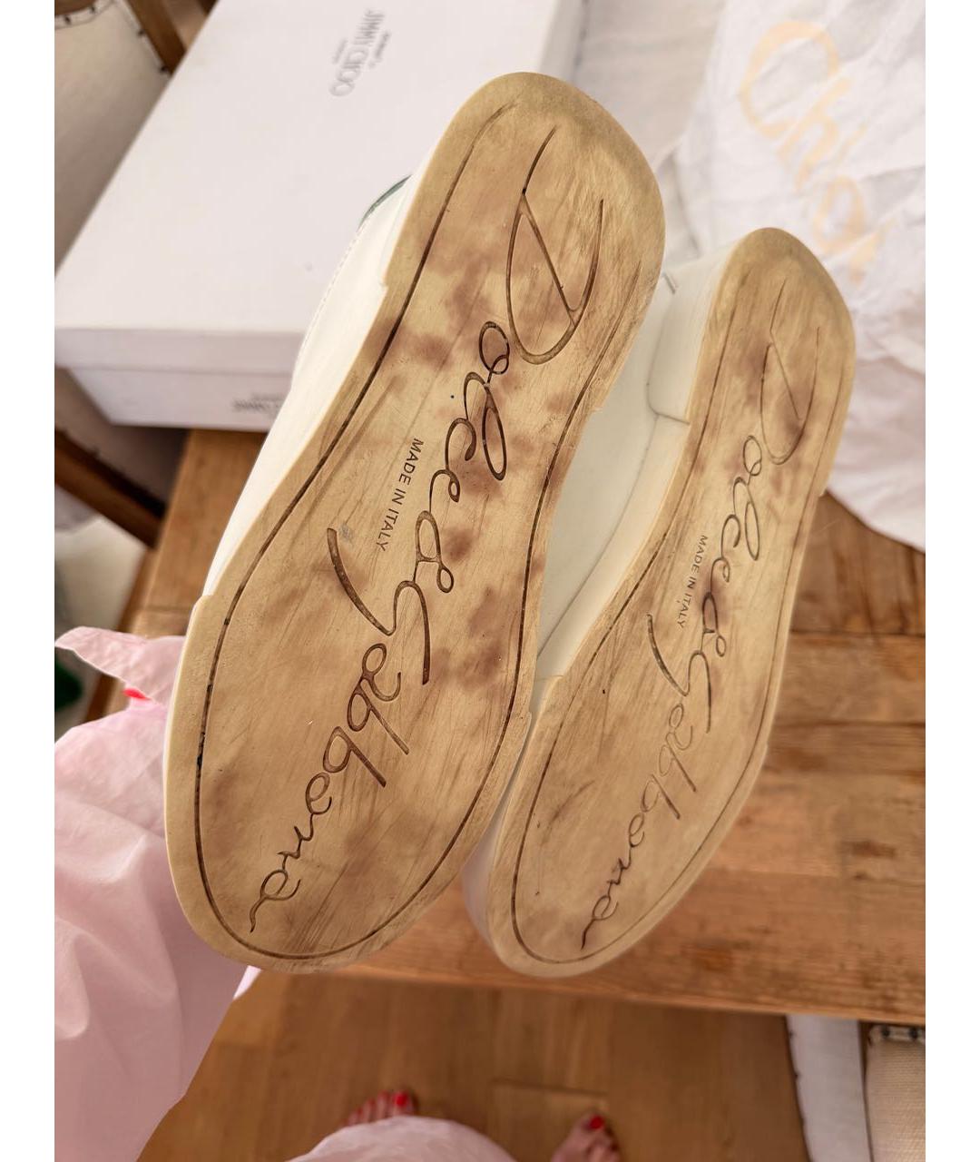 DOLCE&GABBANA Белые кеды из лакированной кожи, фото 5