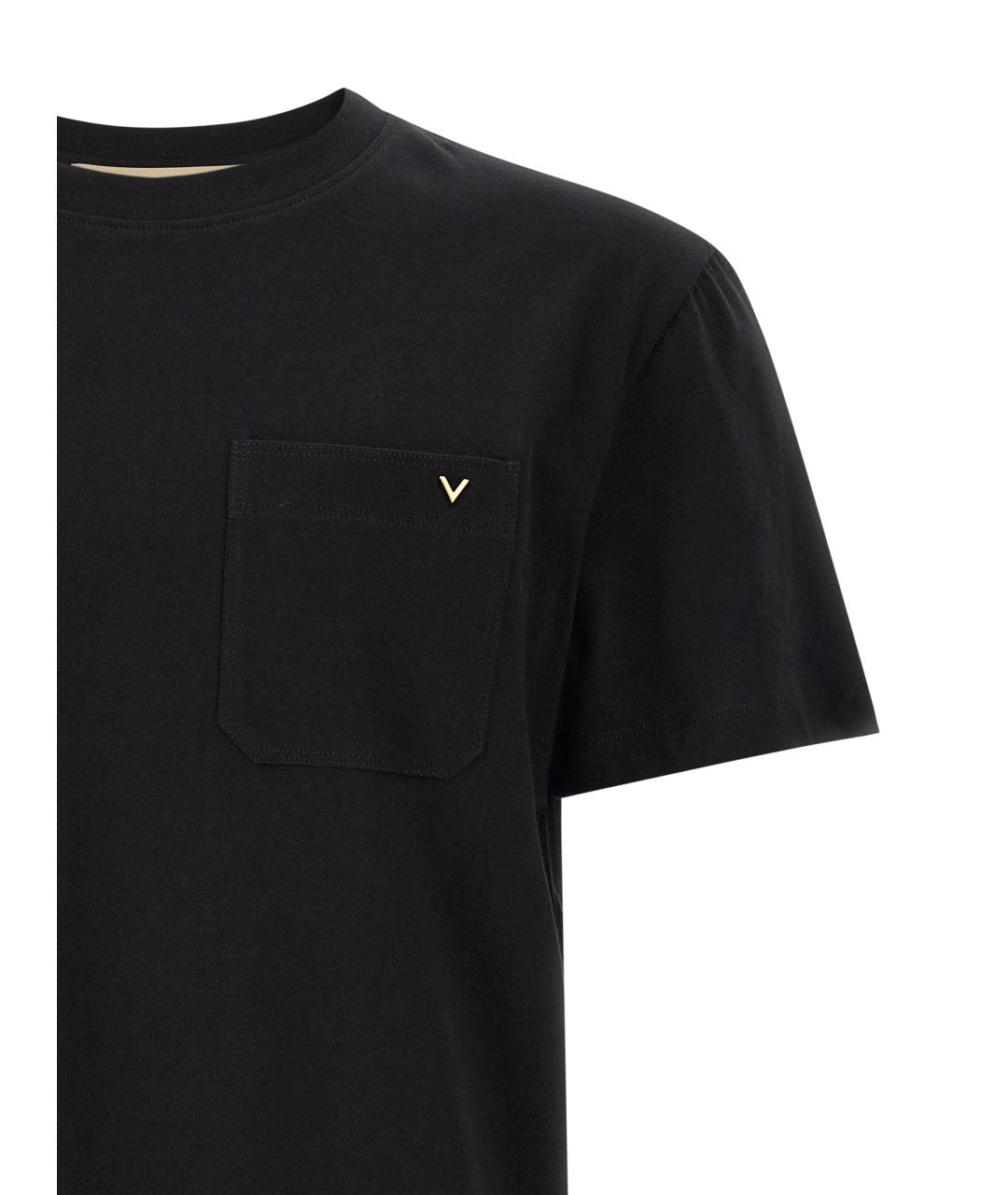 VALENTINO Черная хлопковая футболка, фото 3