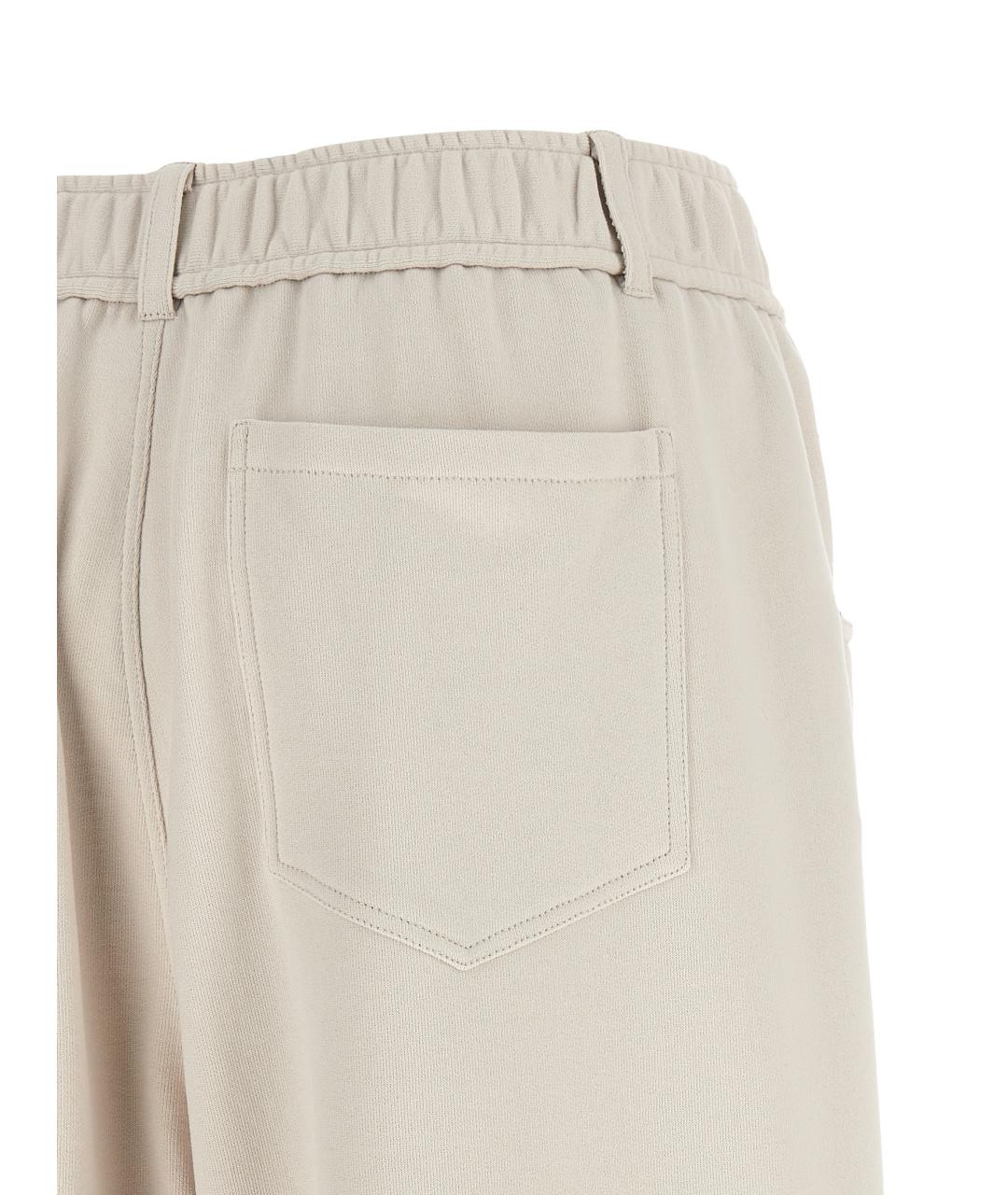 BRUNELLO CUCINELLI Бежевые хлопковые брюки широкие, фото 4