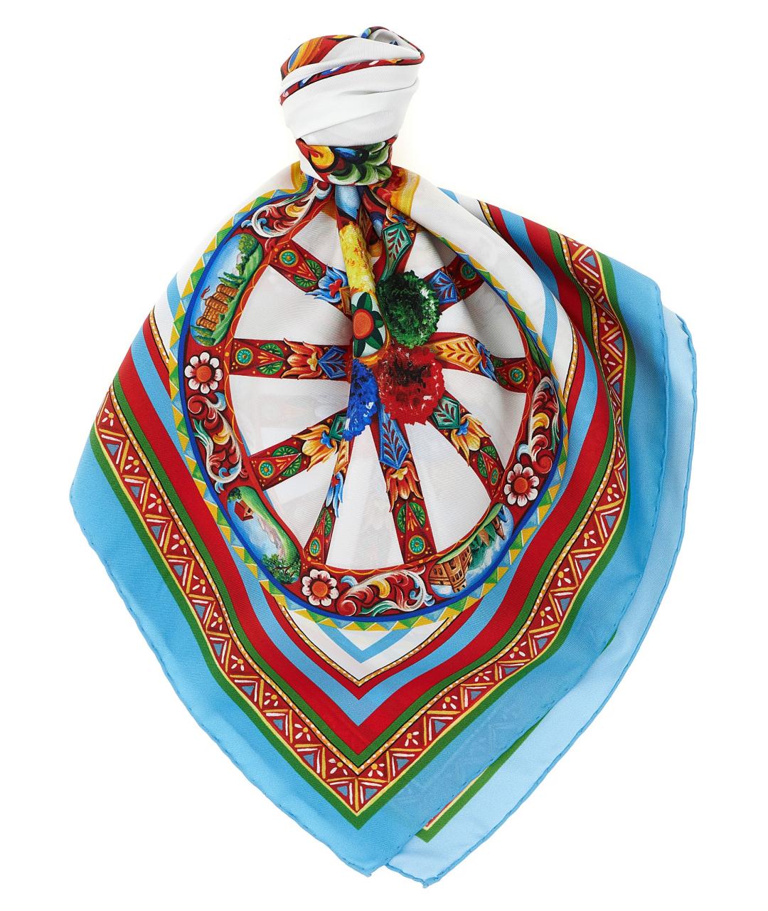 DOLCE&GABBANA Мульти шелковый шарф, фото 1