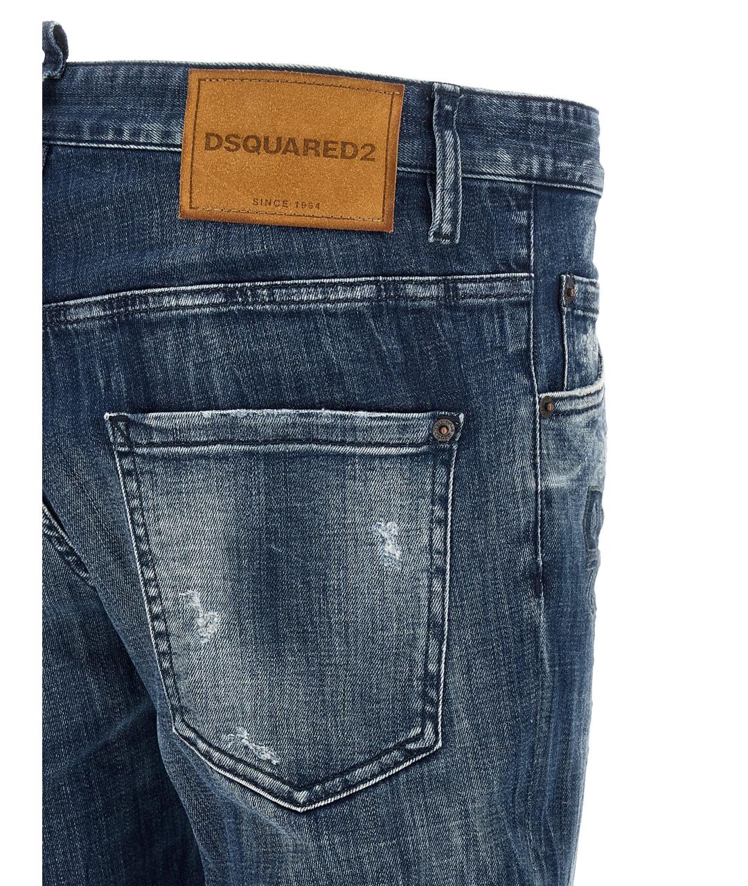 DSQUARED2 Синие хлопковые джинсы скинни, фото 4