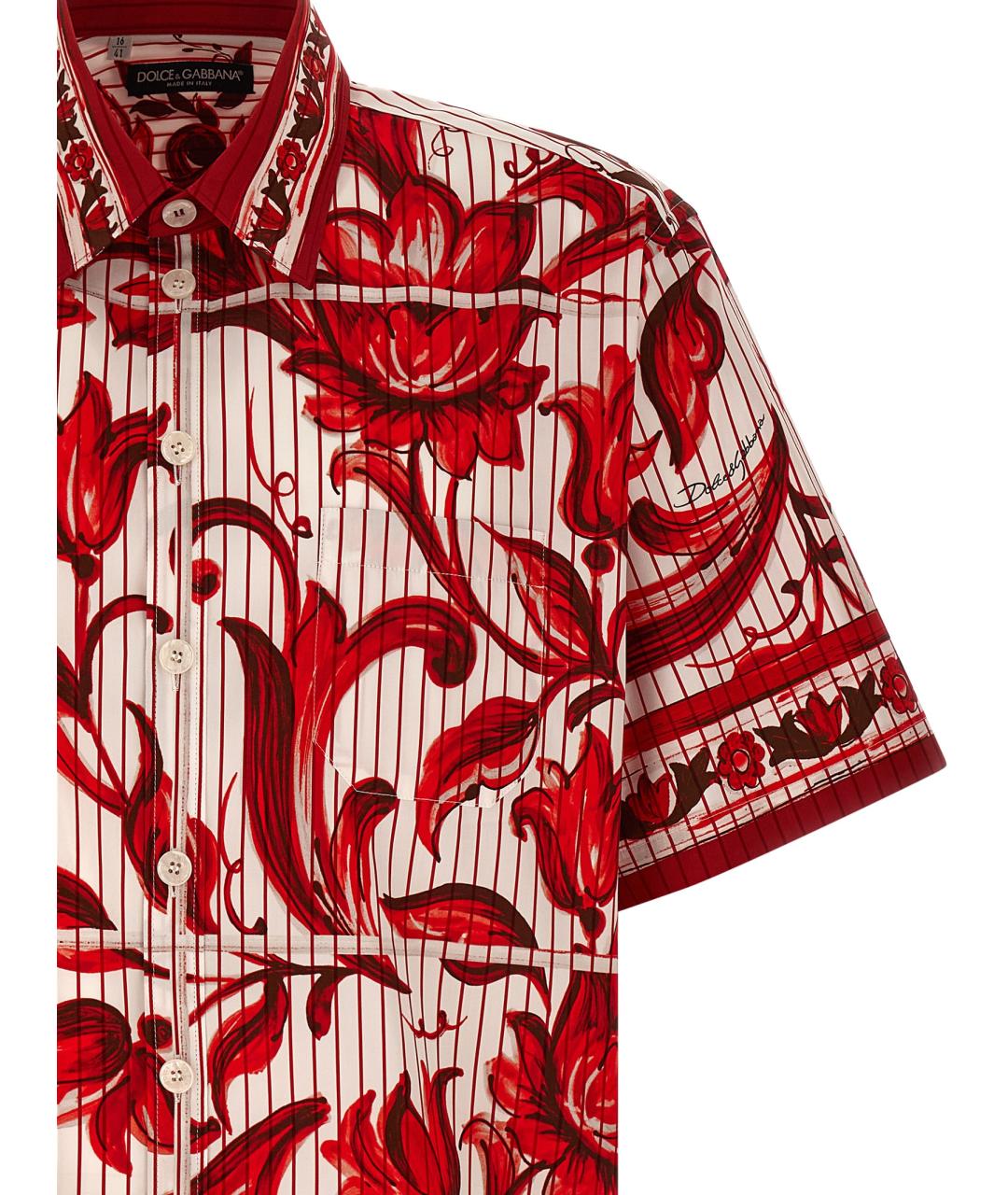 DOLCE&GABBANA Красная хлопковая кэжуал рубашка, фото 3