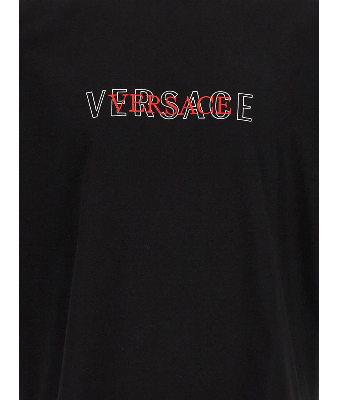 VERSACE Черная хлопковая футболка, фото 4
