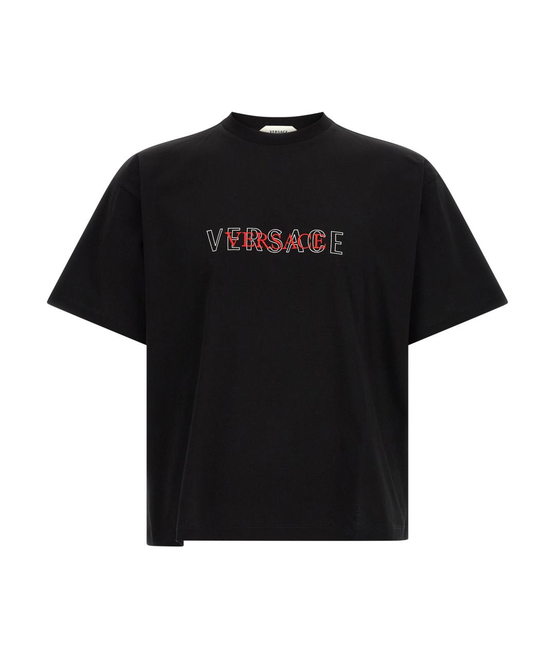 VERSACE Черная хлопковая футболка, фото 1