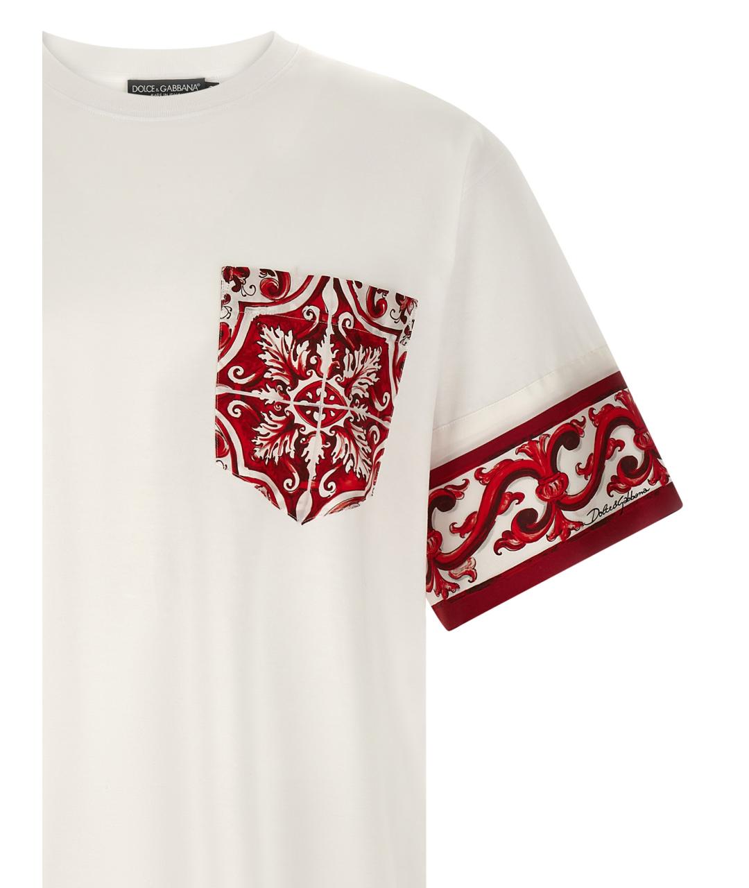 DOLCE&GABBANA Белая хлопковая футболка, фото 3