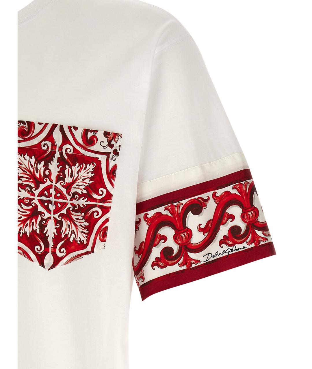 DOLCE&GABBANA Белая хлопковая футболка, фото 4