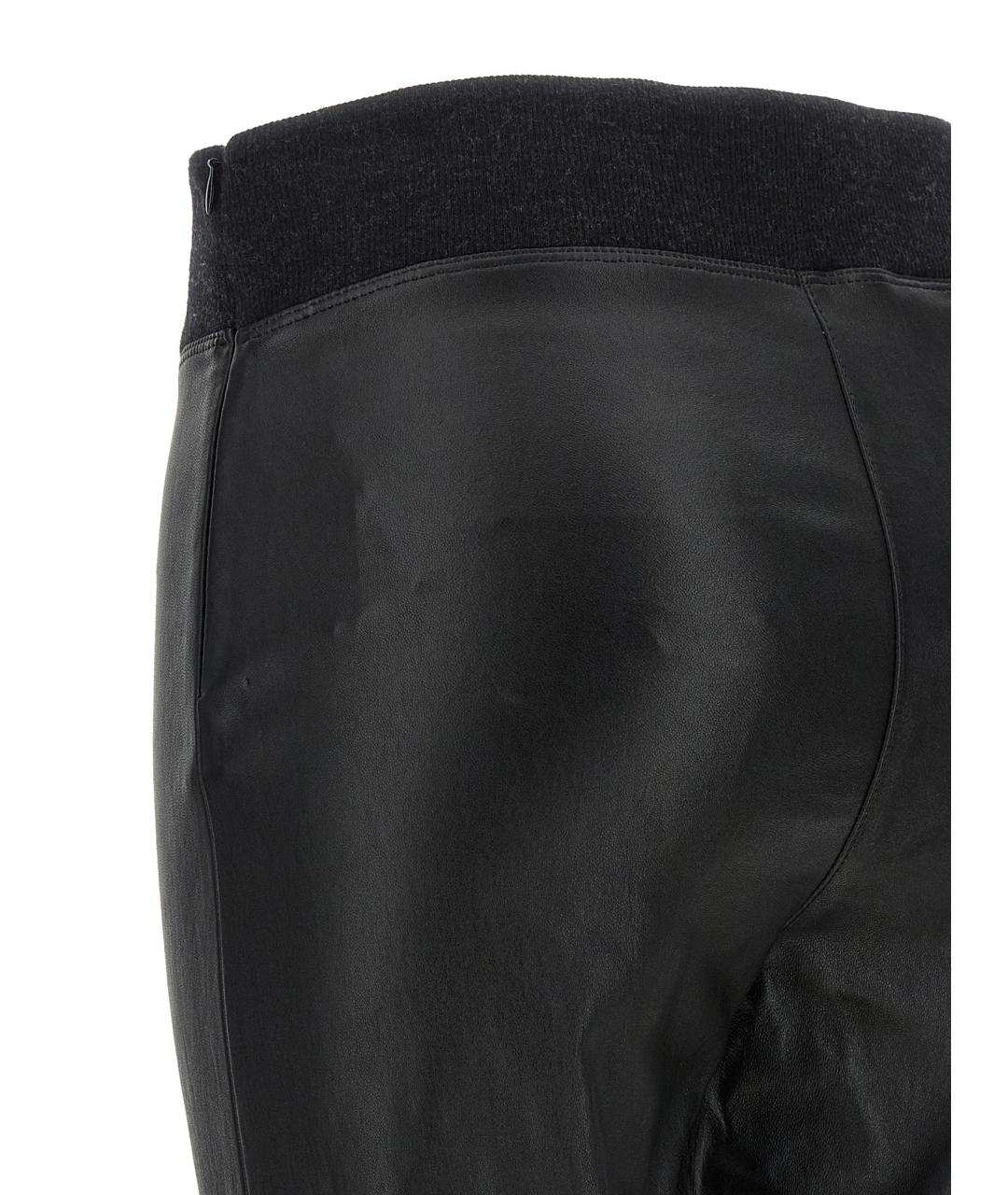 BRUNELLO CUCINELLI Черные кожаные леггинсы и велосипедки, фото 4