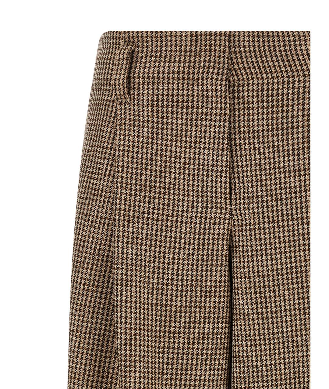 BRUNELLO CUCINELLI Коричневые шерстяные брюки широкие, фото 3
