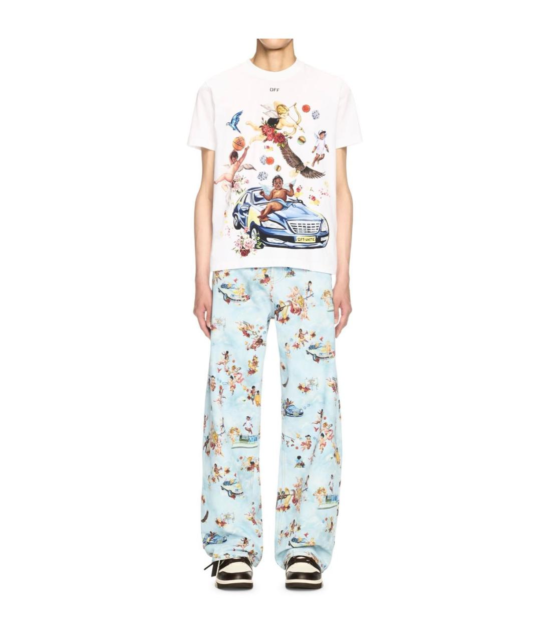 OFF-WHITE Белая хлопковая футболка, фото 2