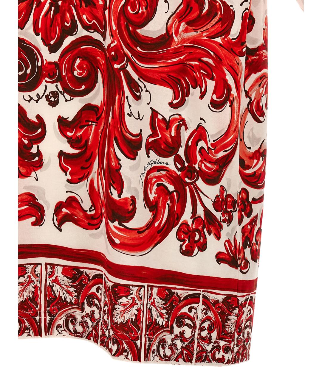 DOLCE&GABBANA Красная хлопковая футболка, фото 4