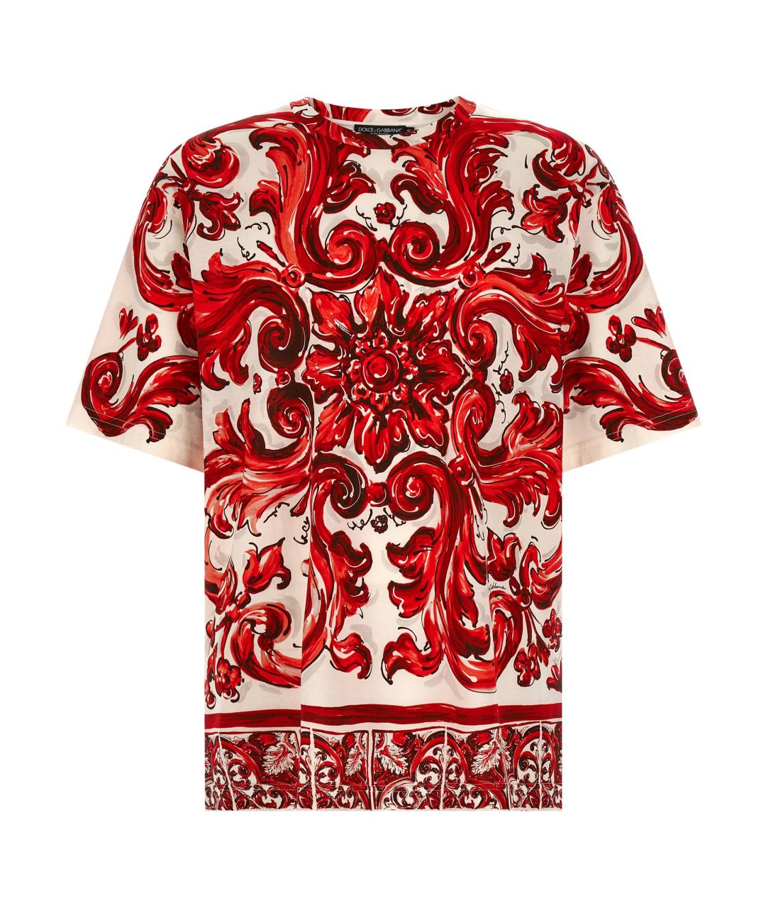 DOLCE&GABBANA Красная хлопковая футболка, фото 1