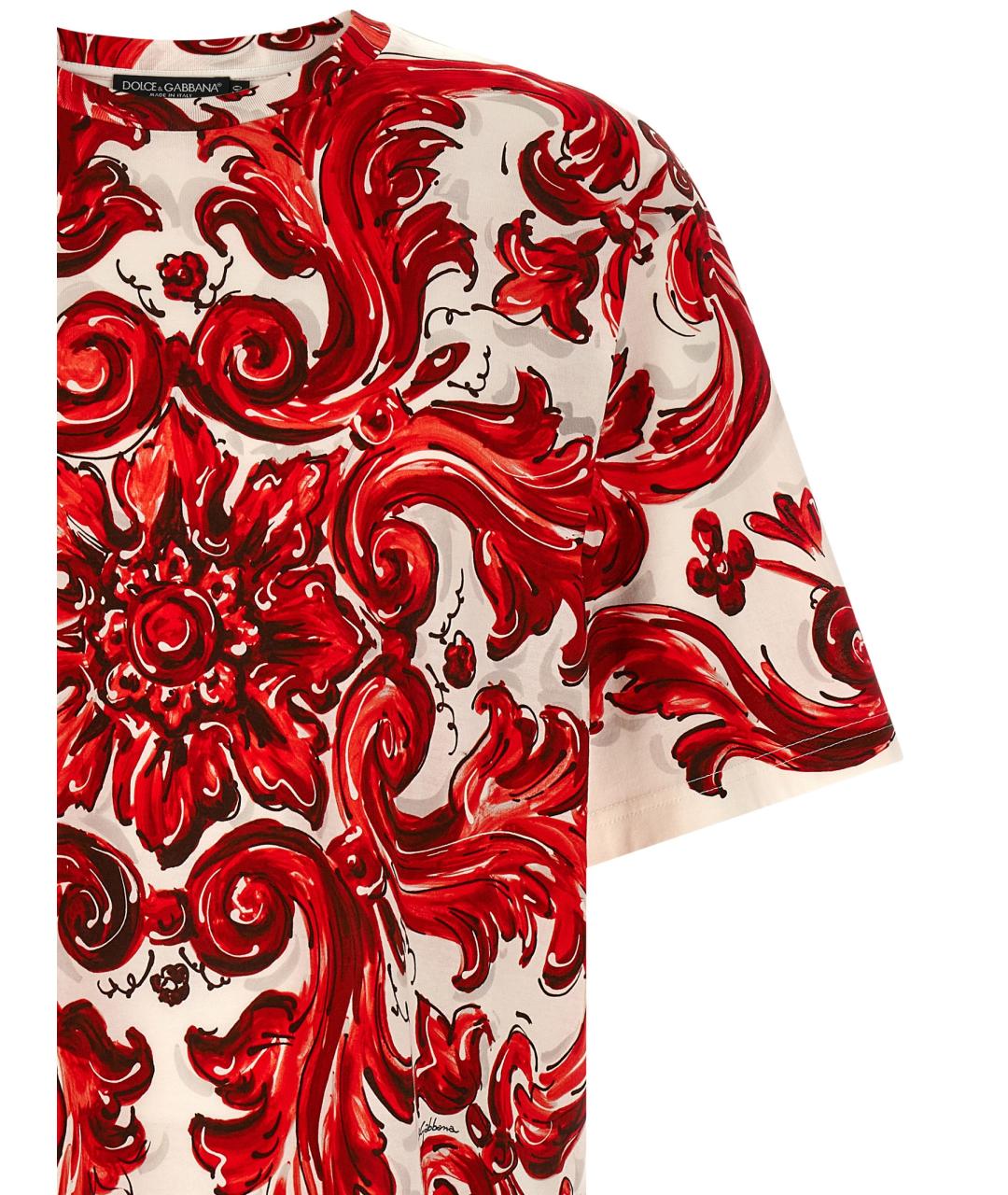 DOLCE&GABBANA Красная хлопковая футболка, фото 3