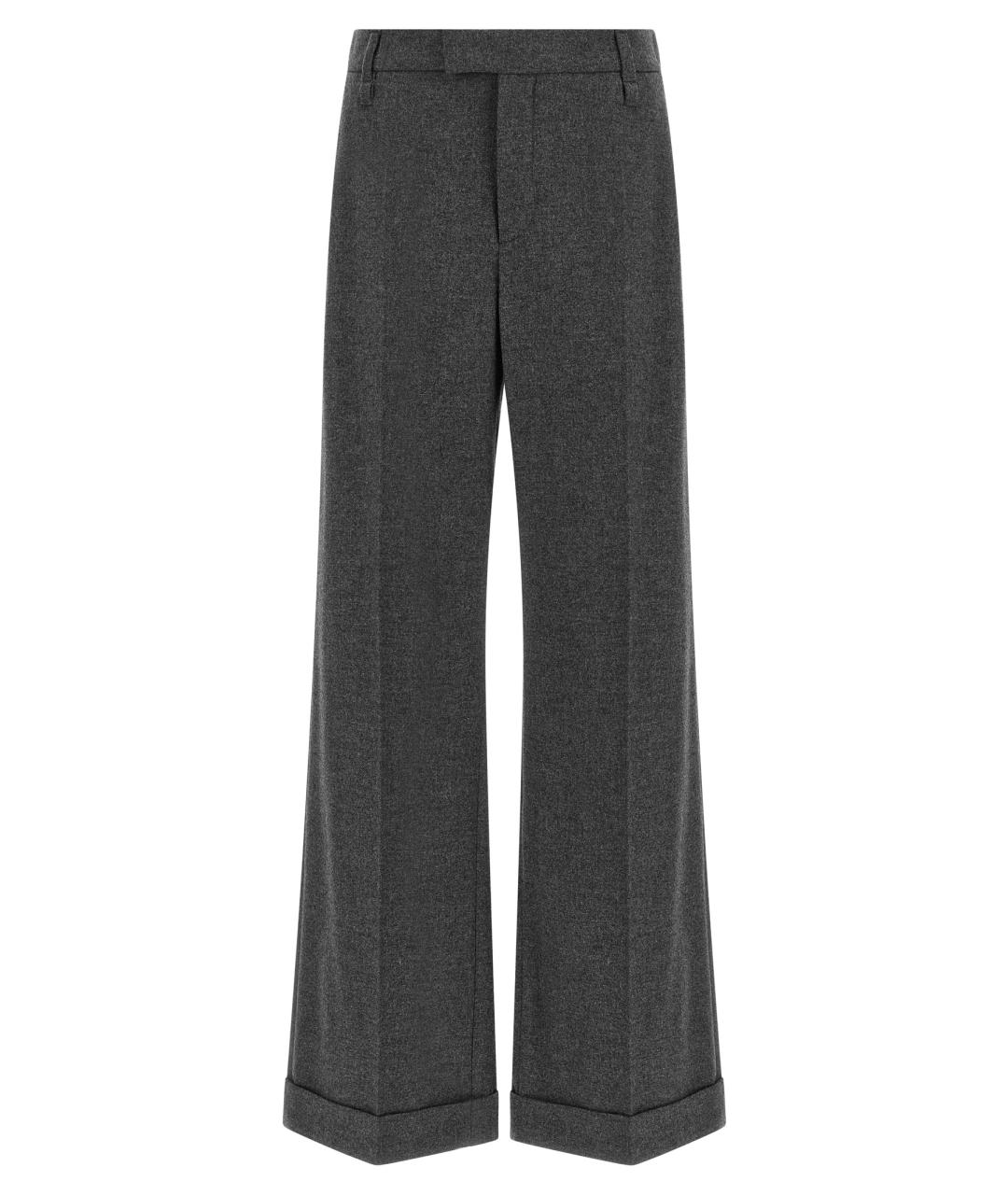 BRUNELLO CUCINELLI Серые шерстяные брюки широкие, фото 1
