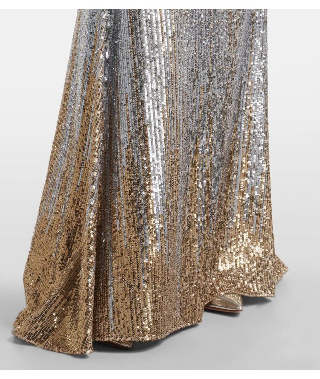 ELIE SAAB Золотое шелковое вечернее платье, фото 6