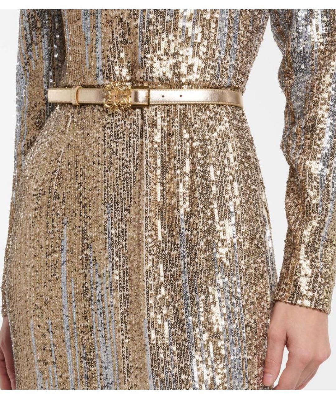 ELIE SAAB Золотое шелковое вечернее платье, фото 4
