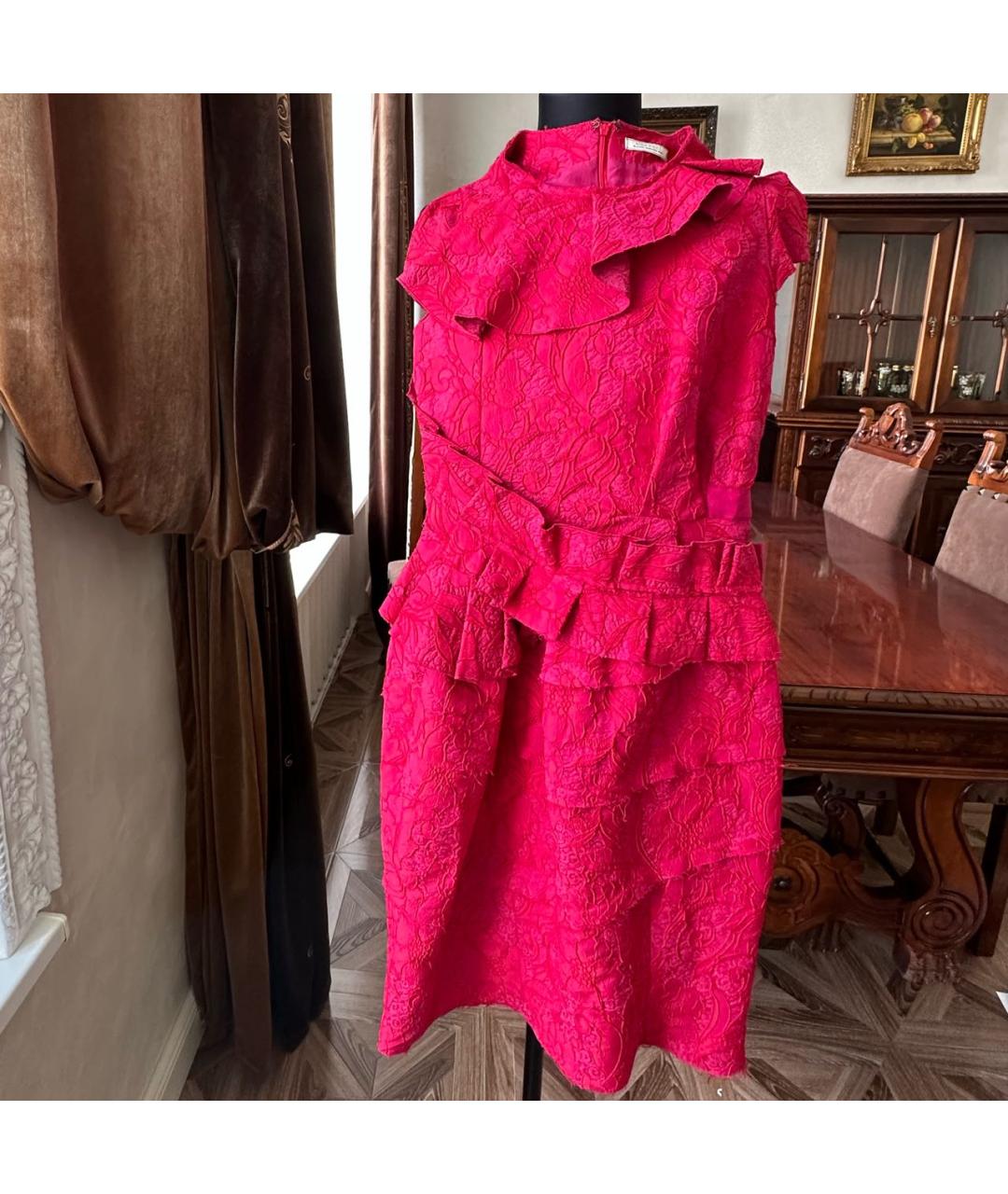 NINA RICCI Фуксия креповое коктейльное платье, фото 4
