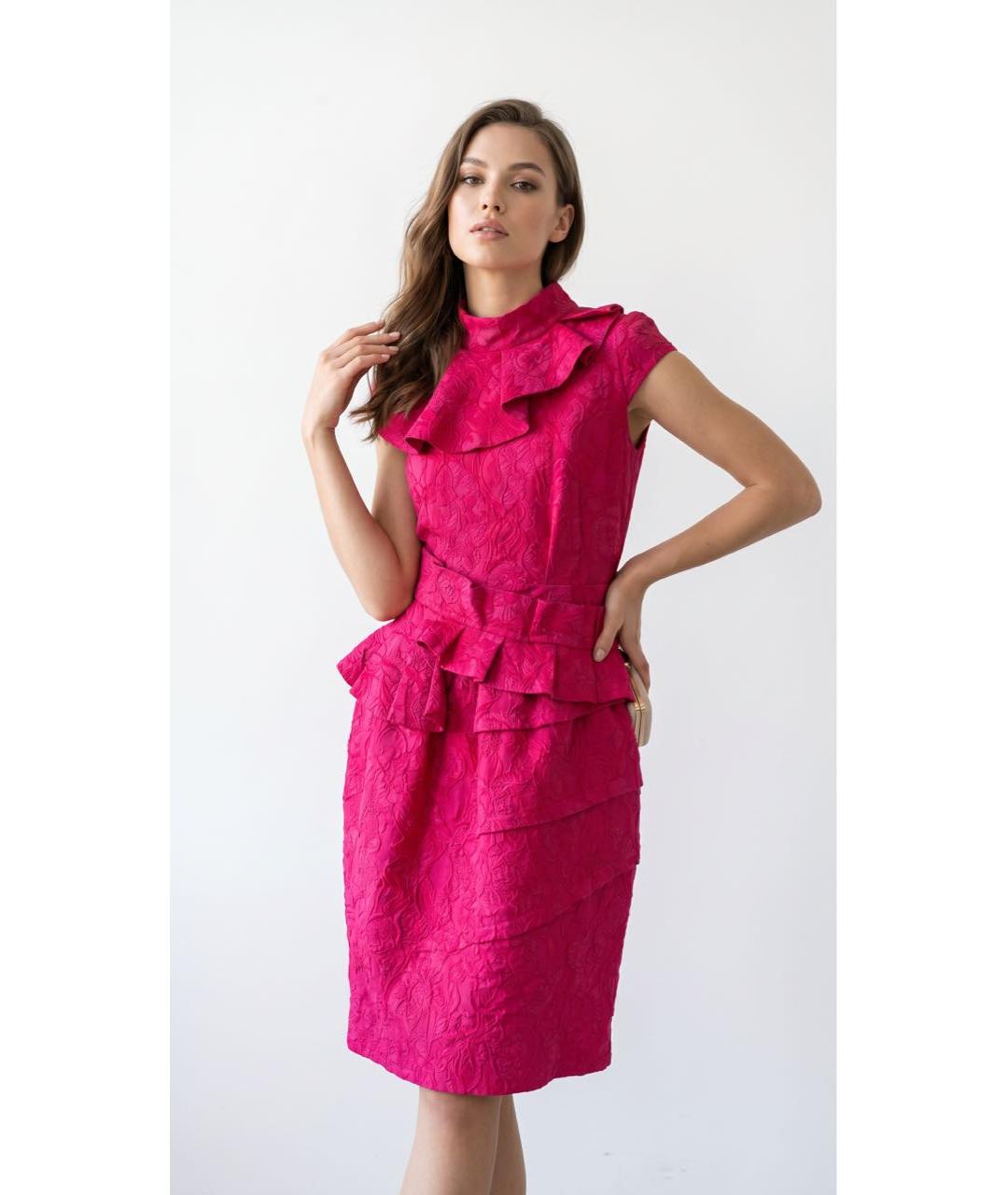 NINA RICCI Фуксия креповое коктейльное платье, фото 2