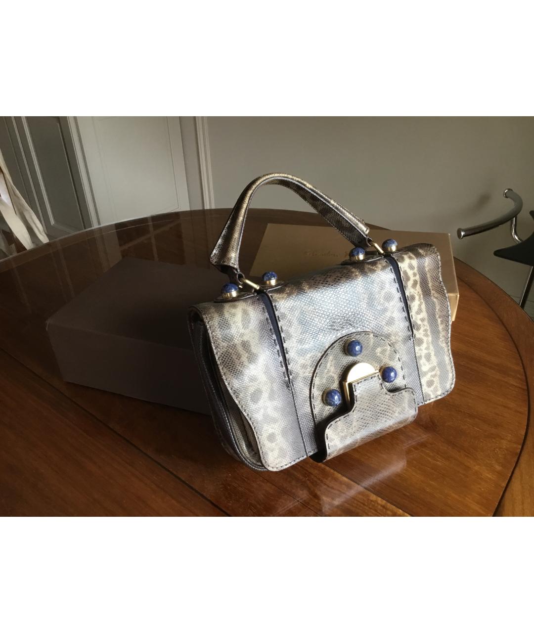 FENDI Коричневая сумка с короткими ручками из экзотической кожи, фото 2