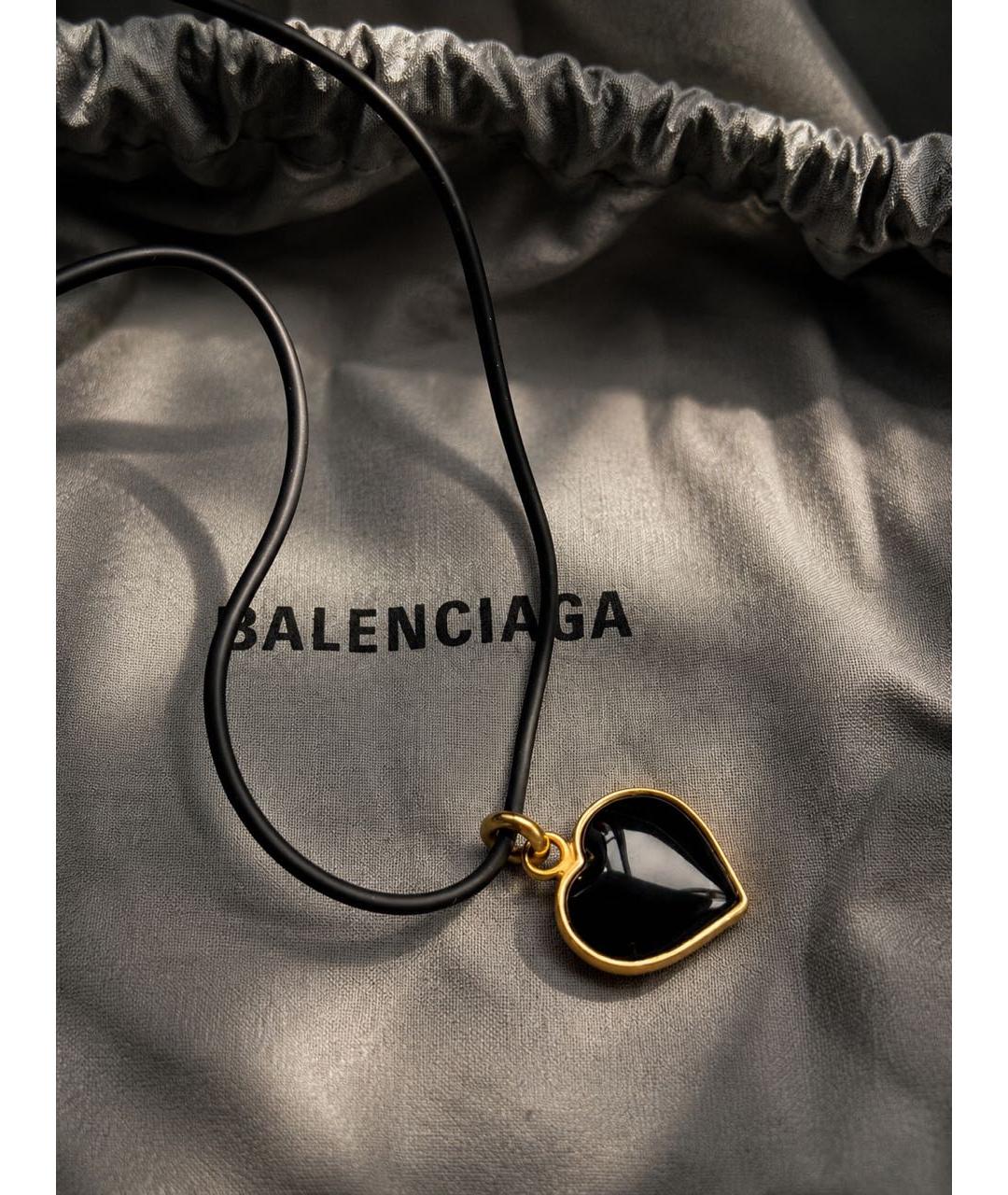 BALENCIAGA Черный кожаный чокер, фото 4
