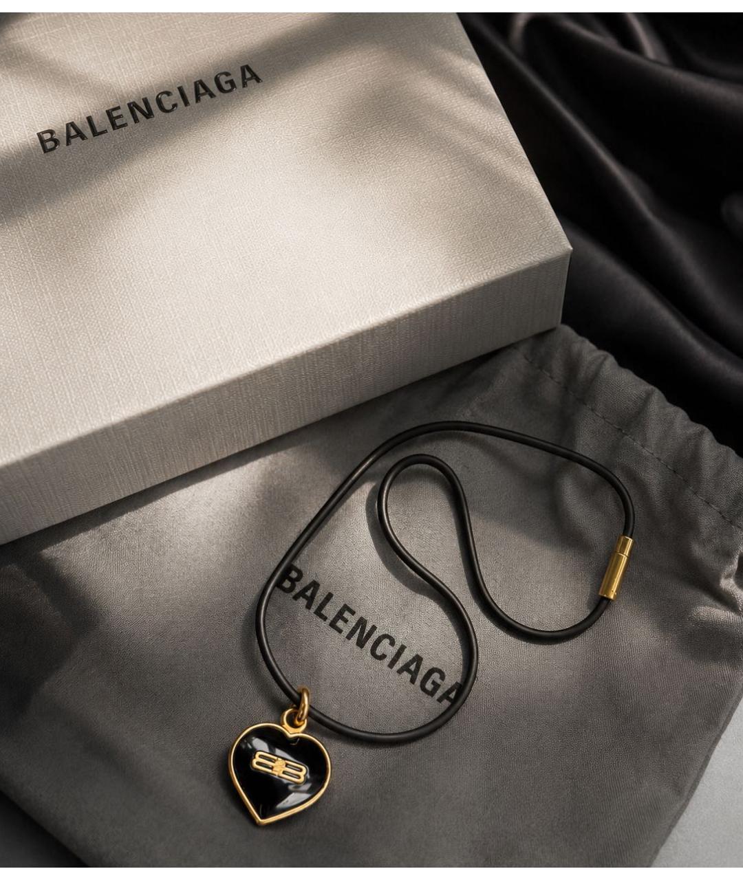 BALENCIAGA Черный кожаный чокер, фото 2