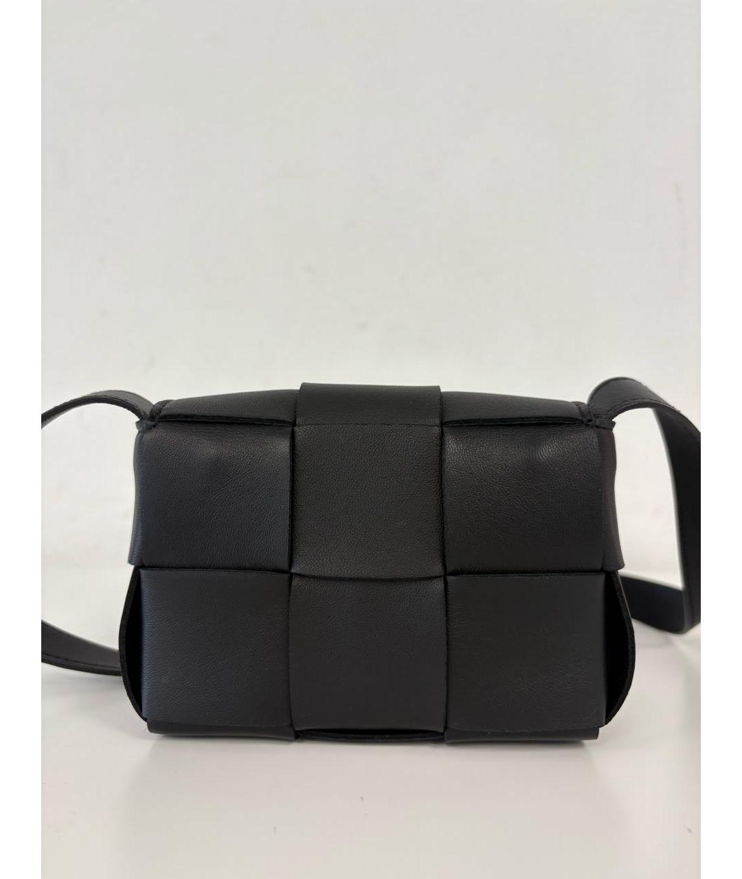 BOTTEGA VENETA Черная кожаная сумка через плечо, фото 4