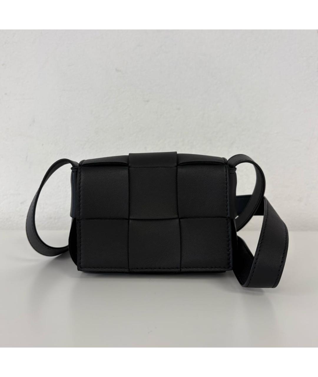 BOTTEGA VENETA Черная кожаная сумка через плечо, фото 2