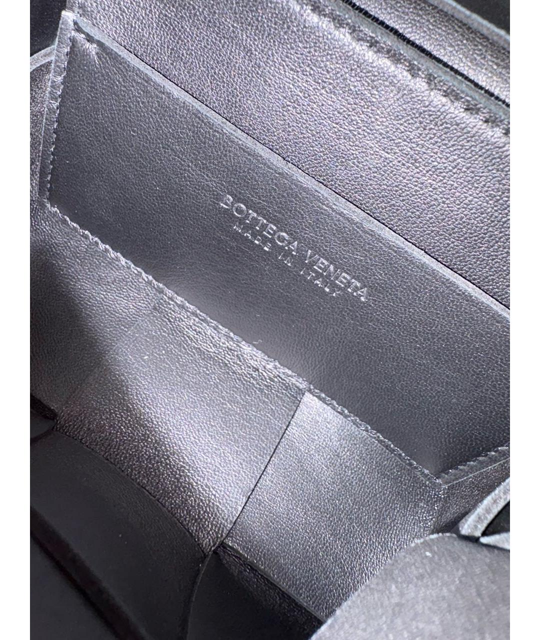 BOTTEGA VENETA Черная кожаная сумка через плечо, фото 5