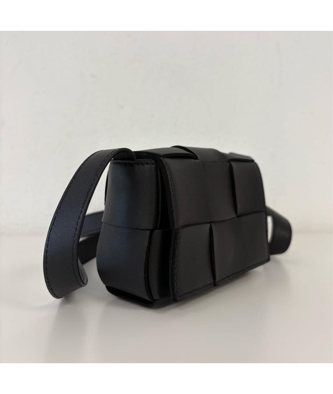 BOTTEGA VENETA Черная кожаная сумка через плечо, фото 3