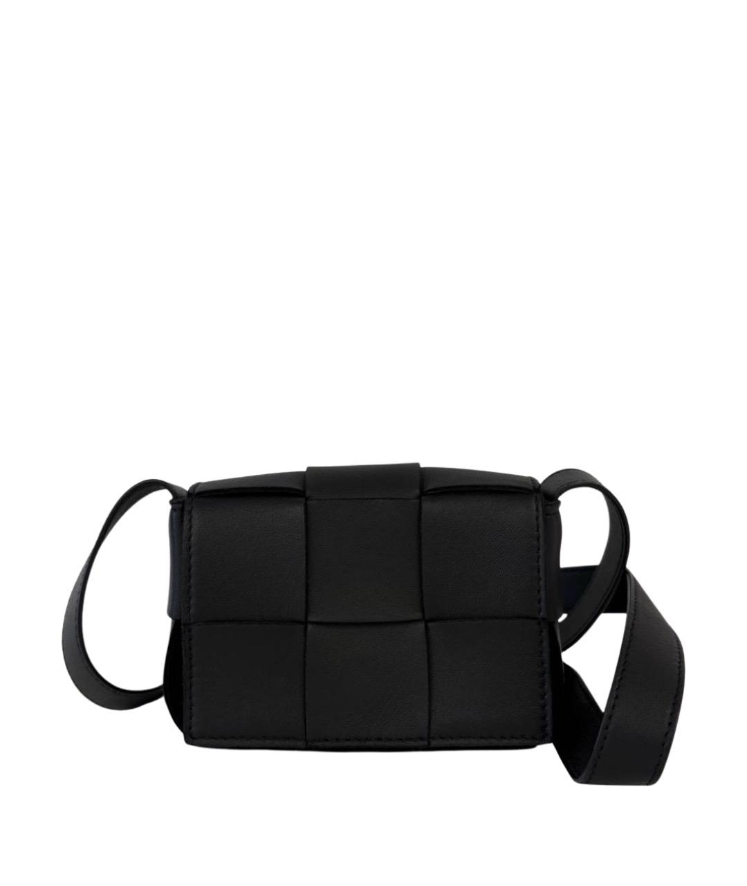 BOTTEGA VENETA Черная кожаная сумка через плечо, фото 1