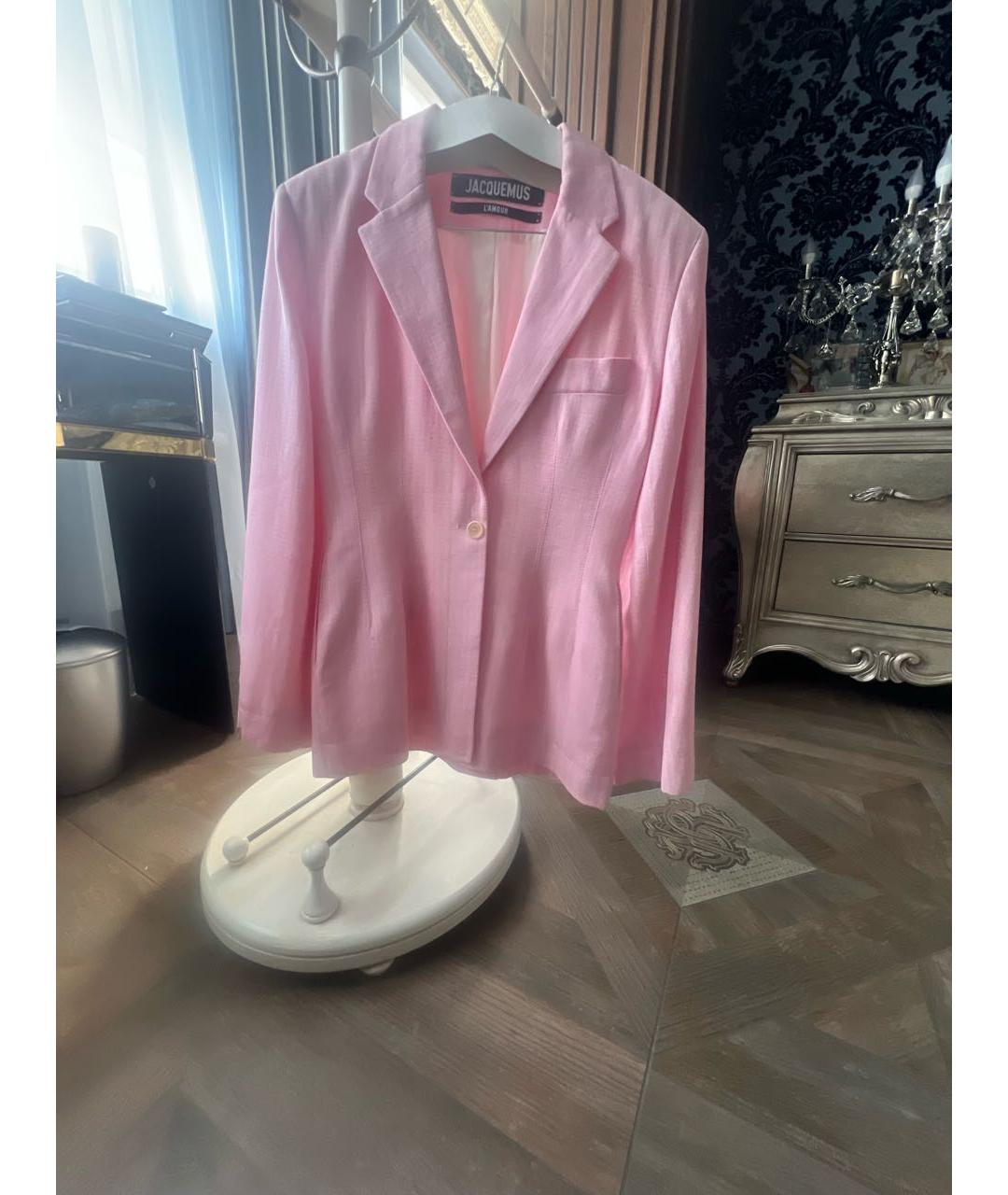 JACQUEMUS Розовый вискозный жакет/пиджак, фото 9