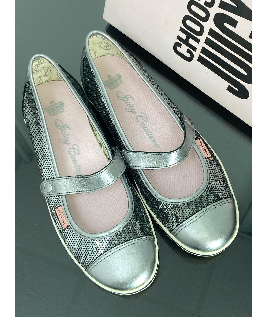 JUICY COUTURE Серебряные балетки, фото 2