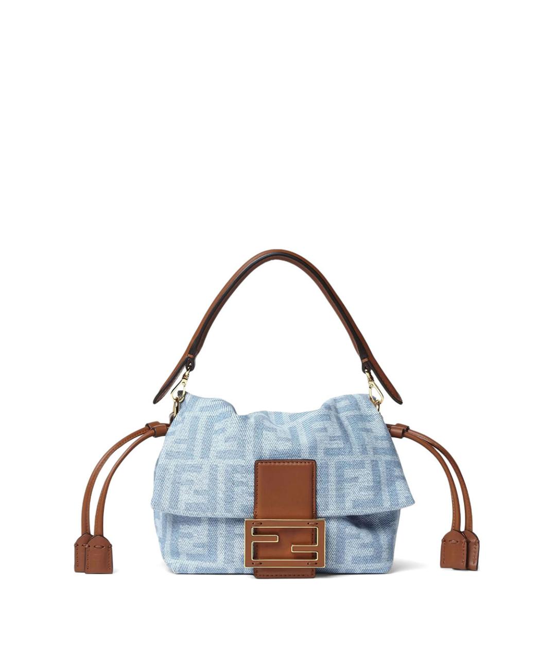 FENDI Голубая хлопковая сумка через плечо, фото 1