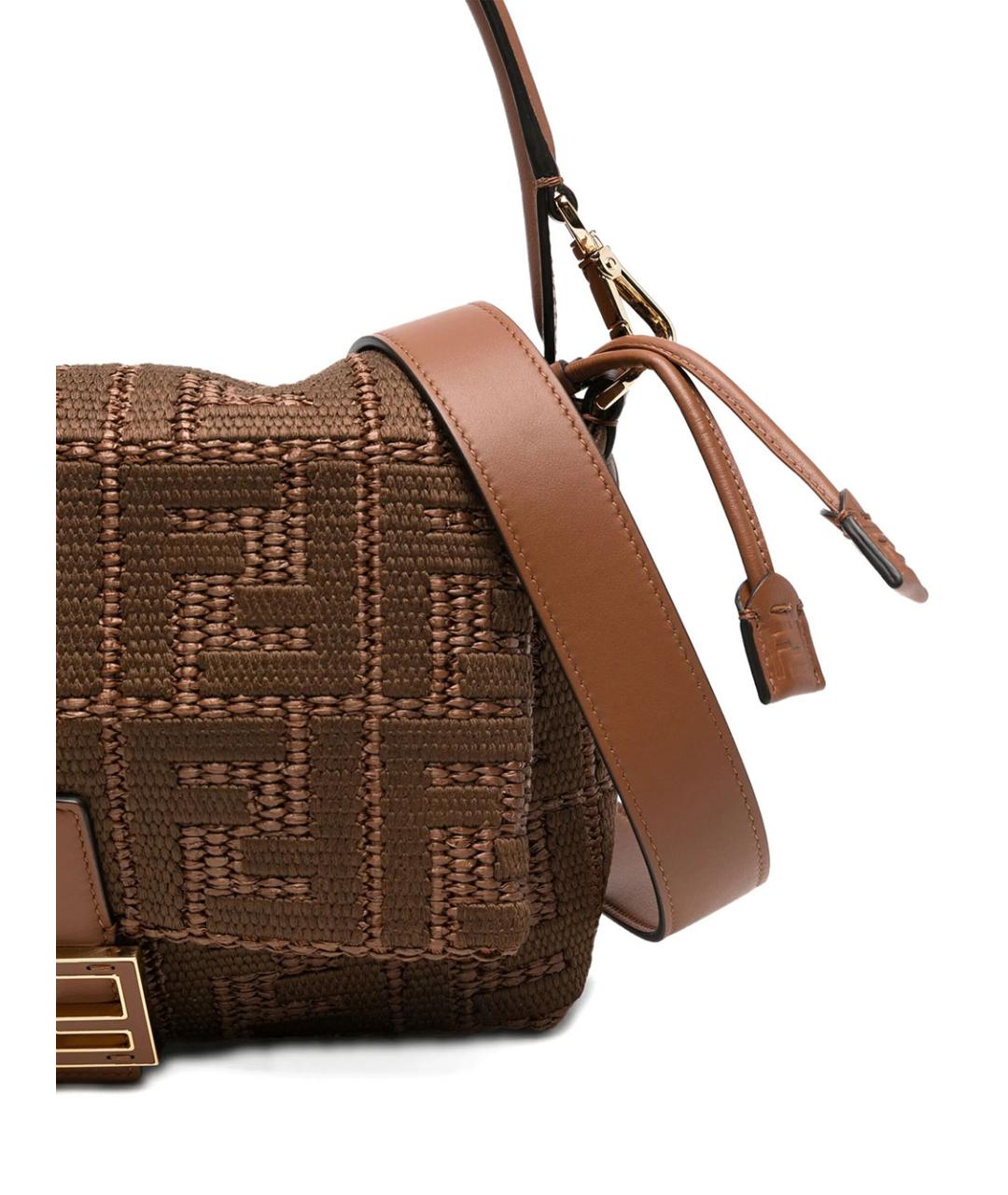 FENDI Коричневая хлопковая сумка через плечо, фото 4