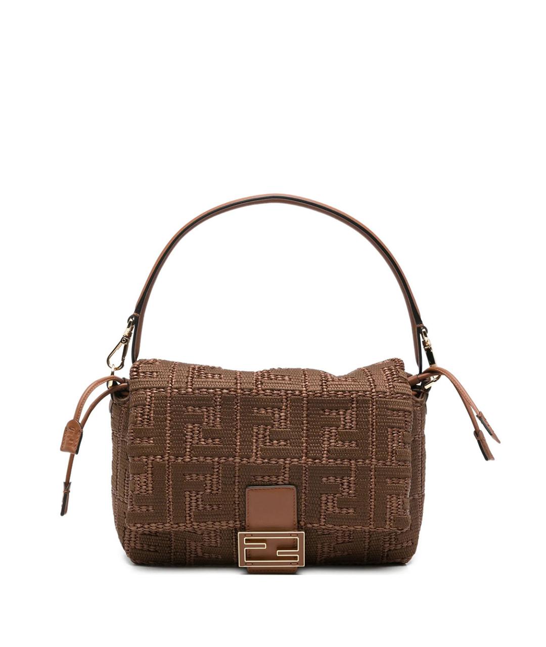 FENDI Коричневая хлопковая сумка через плечо, фото 1