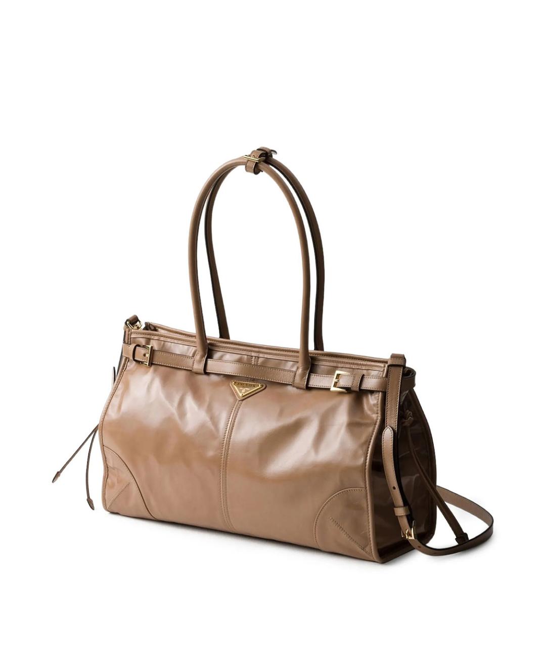 PRADA Коричневая кожаная сумка тоут, фото 5