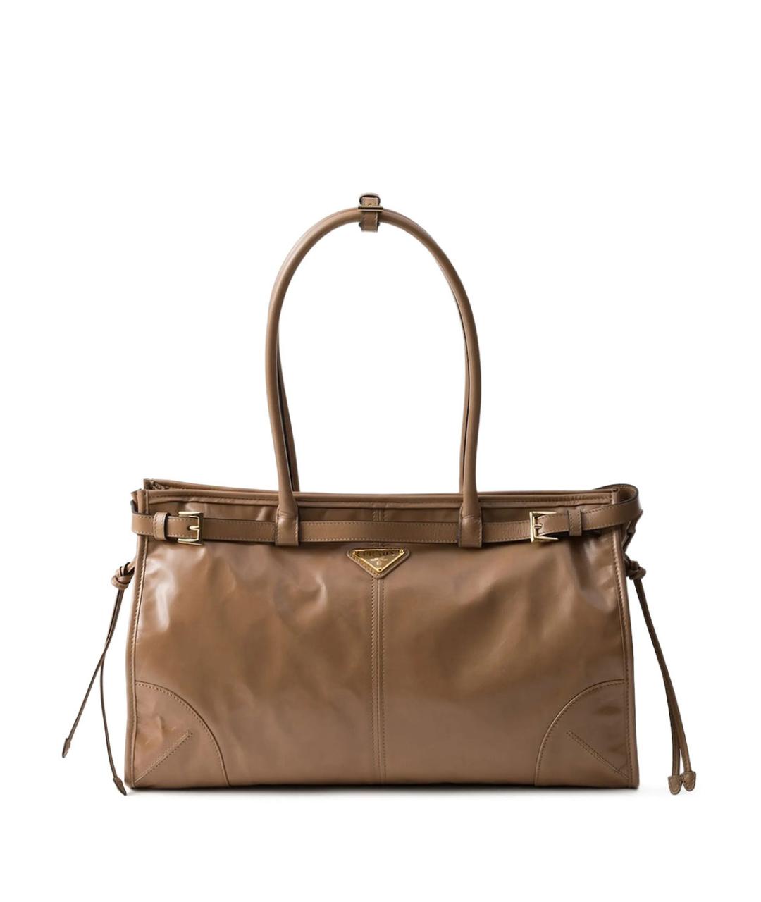 PRADA Коричневая кожаная сумка тоут, фото 1