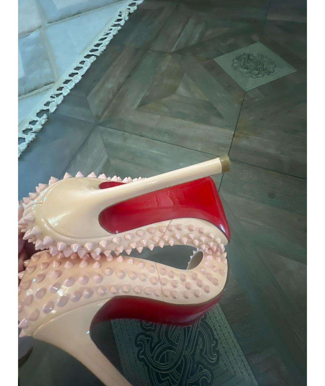 CHRISTIAN LOUBOUTIN Розовые кожаные туфли, фото 5