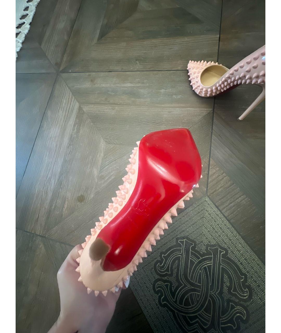CHRISTIAN LOUBOUTIN Розовые кожаные туфли, фото 6