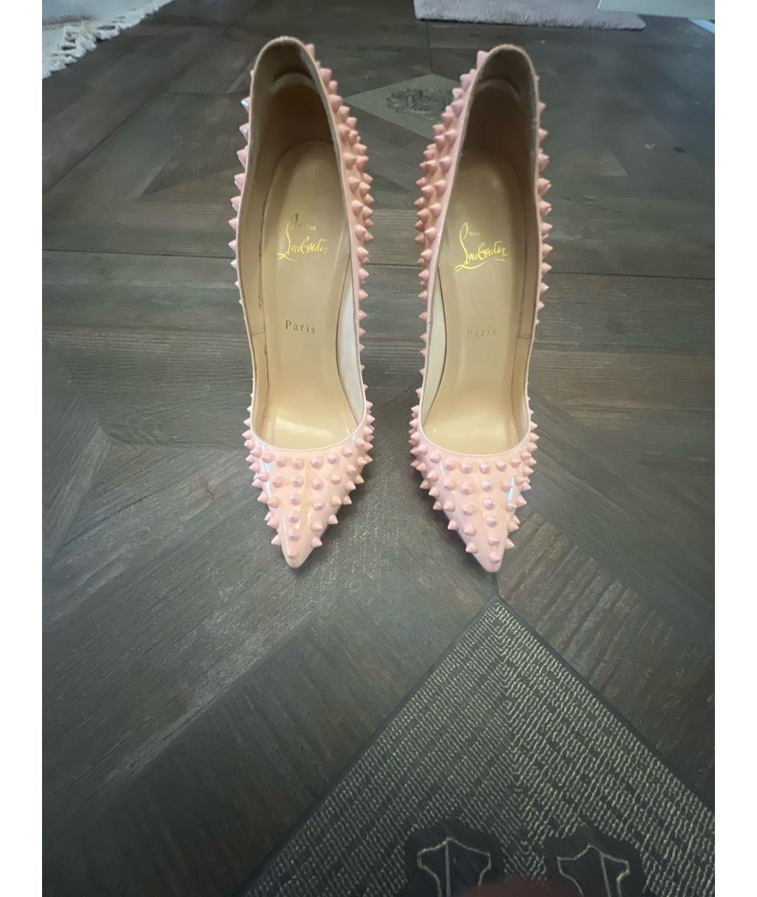CHRISTIAN LOUBOUTIN Розовые кожаные туфли, фото 3