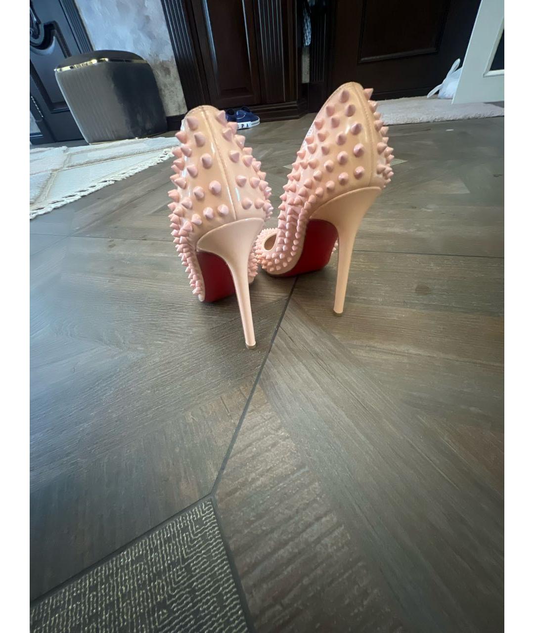CHRISTIAN LOUBOUTIN Розовые кожаные туфли, фото 4