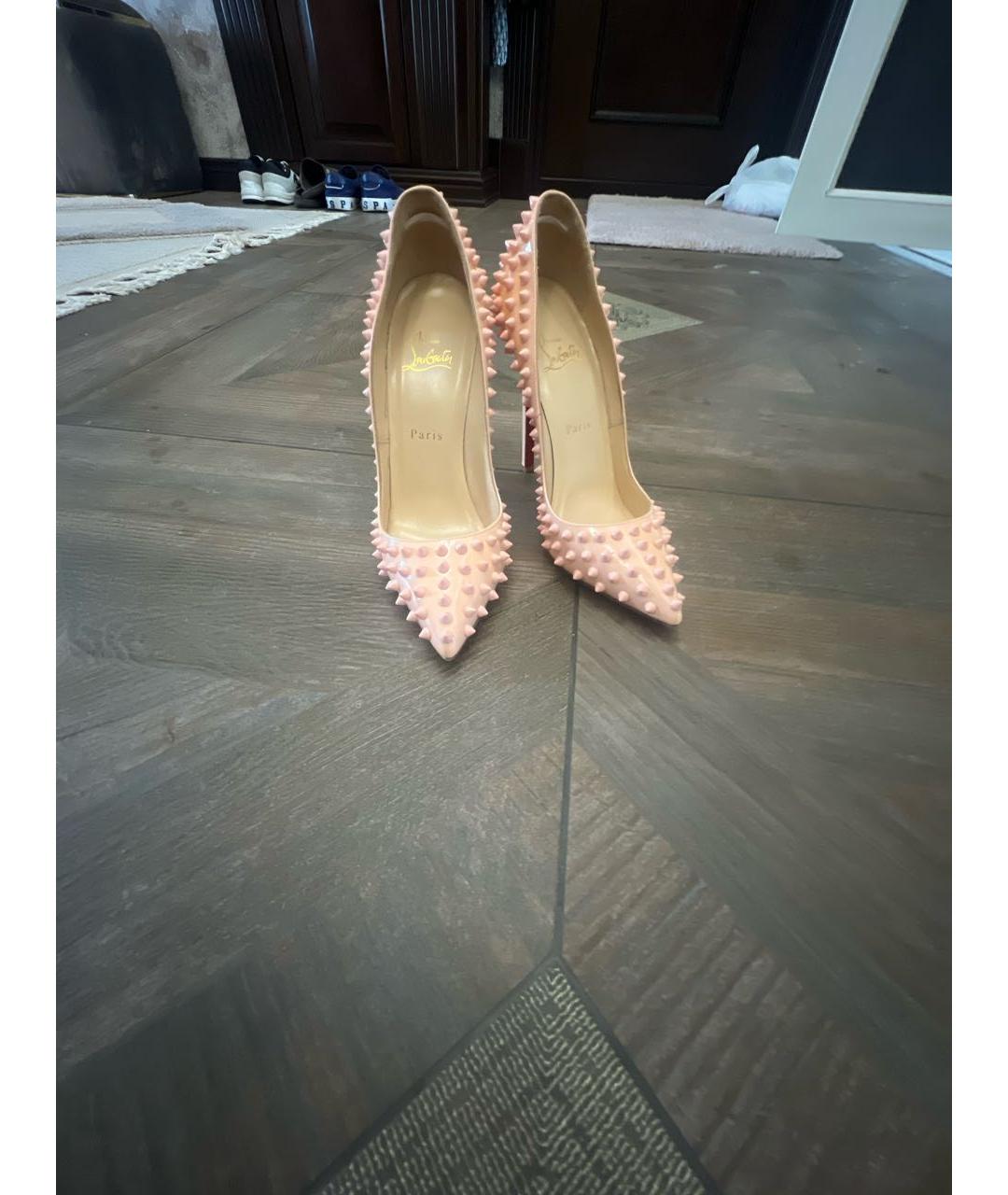 CHRISTIAN LOUBOUTIN Розовые кожаные туфли, фото 2
