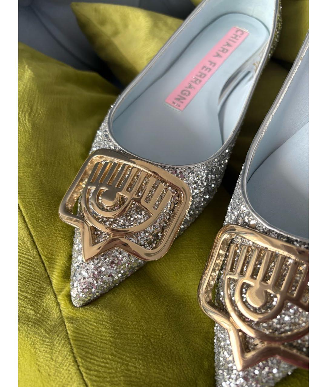 CHIARA FERRAGNI Серебряные балетки, фото 6