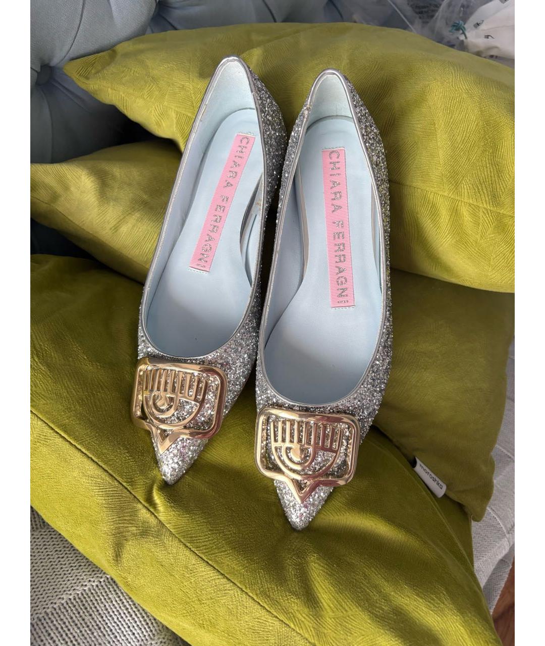 CHIARA FERRAGNI Серебряные балетки, фото 2