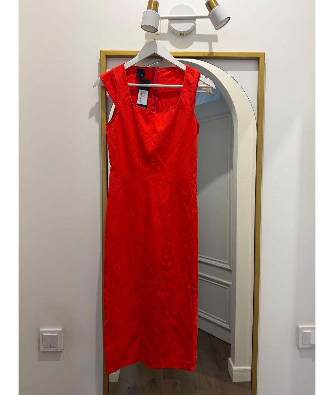 PINKO Красное вискозное коктейльное платье, фото 6