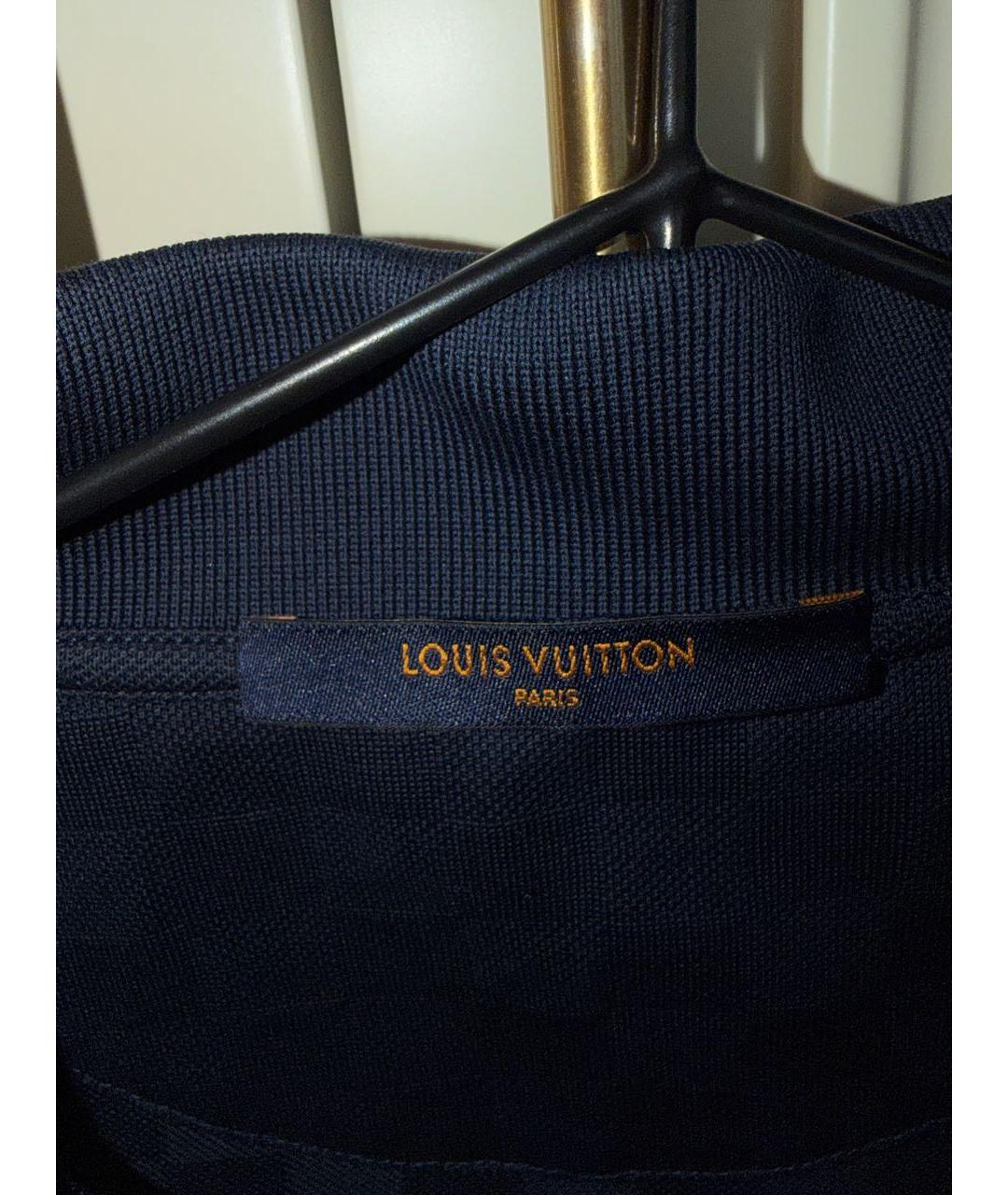LOUIS VUITTON Темно-синее хлопковое поло с коротким рукавом, фото 3