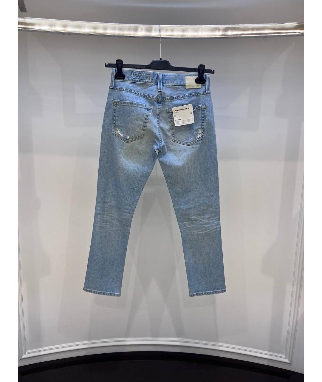 AG JEANS Голубые джинсы слим, фото 2